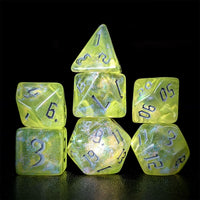 Thumbnail for Glitter in Yellow Acrylic - 7pcs RPG Full Dice Set Dark Stack