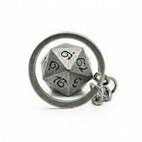 Thumbnail for Worn Silver Metal - D20 Keyring