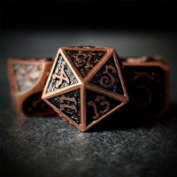 Thumbnail for Copper Metal with Dragon Font - 7pcs RPG Dice Set