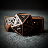 Thumbnail for Brushed Worn Copper Metal - 7pcs RPG Dice Set