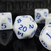Thumbnail for 7pcs Dice Acrylic Blend Blue Font Solid White