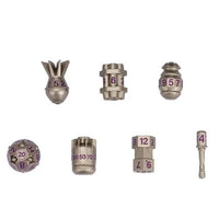 Thumbnail for 7pcs Dice Metal Bomb Purple Font Silver