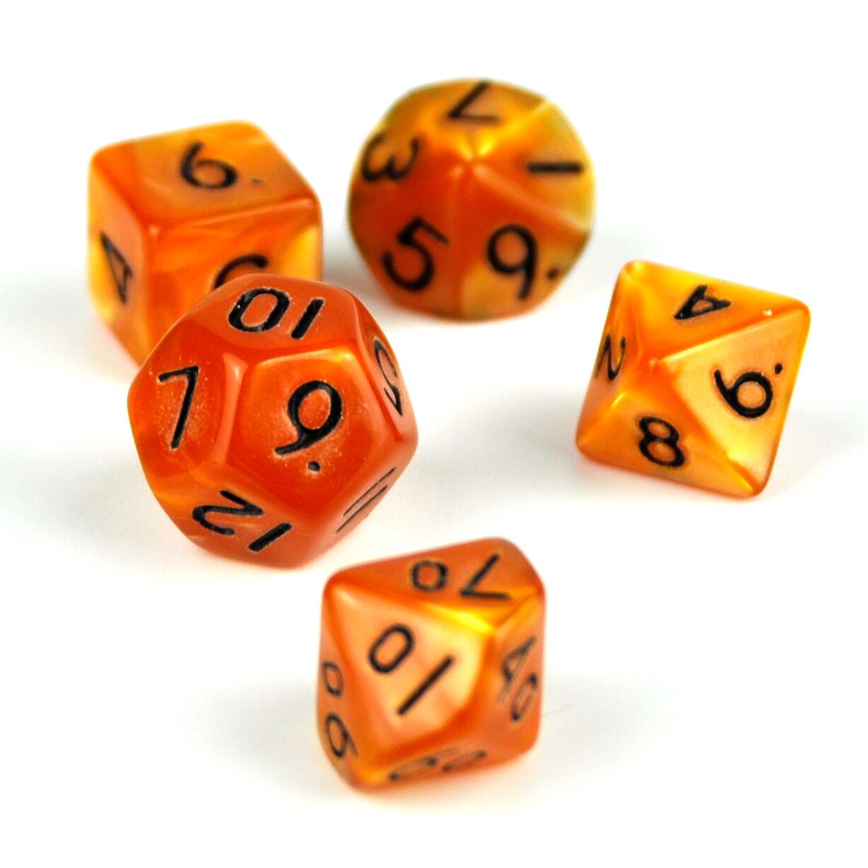 Silk Orange Acrylic - 7pcs RPG Mini Dice Set