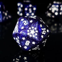 Thumbnail for 7pcs Dice Acrylic Pattern Stars Gold Font Blue