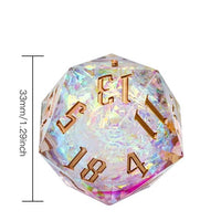 Thumbnail for Candy in Pink & Clear with Foil & Swirl Sharp Resin - D20 RPG Dice