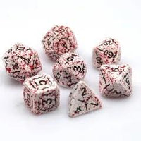 Thumbnail for Black Sword in White Metal - 7pcs RPG Dice Set