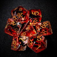 Thumbnail for Axe in Clear & Red Resin - 7pcs RPG Full Dice Set