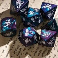 Thumbnail for 7pcs Dice Metal Aluminium White Font Octopus Blue Purple