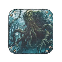 Thumbnail for Cthulu on Grey PU Leather - Square Hard Dice Tray