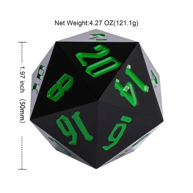 Black Sharp Acrylic- D20 RPG Dice