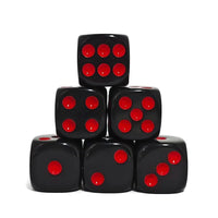 Thumbnail for 30pcs D6 16mm Dice Acrylic Pips Red Font Black