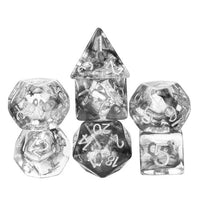 Thumbnail for Black Swirl in Clear Resin - 7pcs RPG Full Dice Set
