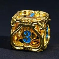 Thumbnail for 7pcs Dice Metal Hollow Lute Blue Font Gold