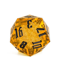 Thumbnail for Bubbles in Clear & Yellow Sharp Acrylic - D20 RPG Dice