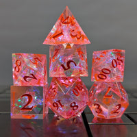 Thumbnail for 7pcs Dice Sharp Candy Pink Font Pink Clear