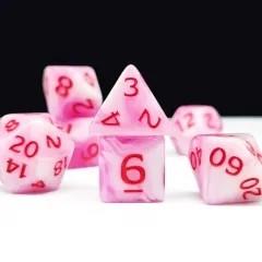 7pcs Dice Acrylic Blend Red Font Pink