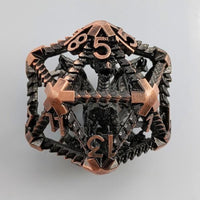 Thumbnail for D20 Dice Metal Resin 39mm Flying Dragon Wash Copper
