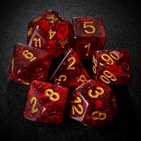 Thumbnail for Glitter in Red Resin - 7pcs RPG Full Dice Set