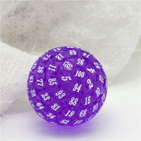 Thumbnail for Purple & Clear Raised Face Acrylic - D100 RPG Dice