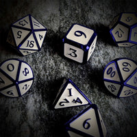 Thumbnail for Purple & White Metal - 7pcs RPG Dice Set