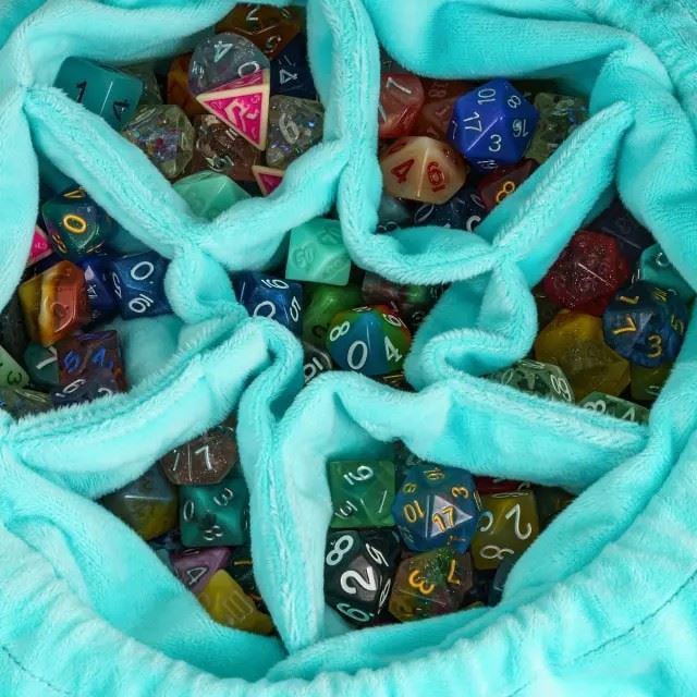 Star on Cyan & Blue Bag with Compartments - Soft Dice Storage