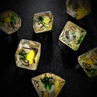 Thumbnail for Yellow Mushroom in Clear Resin - 7pcs RPG Full Dice Set