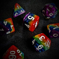 Thumbnail for Layered Rainbow Resin - 7pcs RPG Full Dice Set