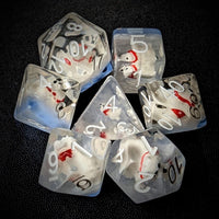 Thumbnail for Polar Bear in Clear & Blue Resin - 7pcs RPG Full Dice Set