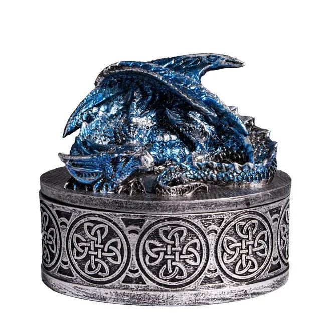 Blue Resin Sleeping Dragon - Dice Storage