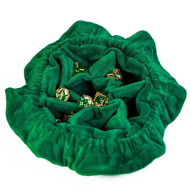 Green Bag with Compartments - Soft Dice Storage