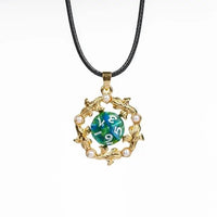 Thumbnail for Blue & Green with Gold Chain D10 Necklace