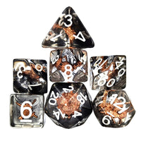 Thumbnail for Shield in Clear & Black Resin - 7pcs RPG Full Dice Set