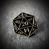 Thumbnail for Black & Gold D20 Pin - Novelty