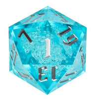 Thumbnail for Bubbles in Blue & Clear Sharp Acrylic with Box - D20 RPG Dice