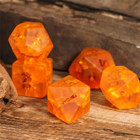 Thumbnail for Cracked & Frosted Orange Glass - 7pcs RPG Dice Set