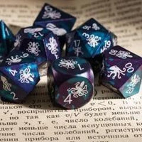 Thumbnail for 7pcs Dice Metal Aluminium White Font Octopus Blue Purple