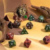 Thumbnail for Worn Green Wood - 7pcs RPG Dice Set