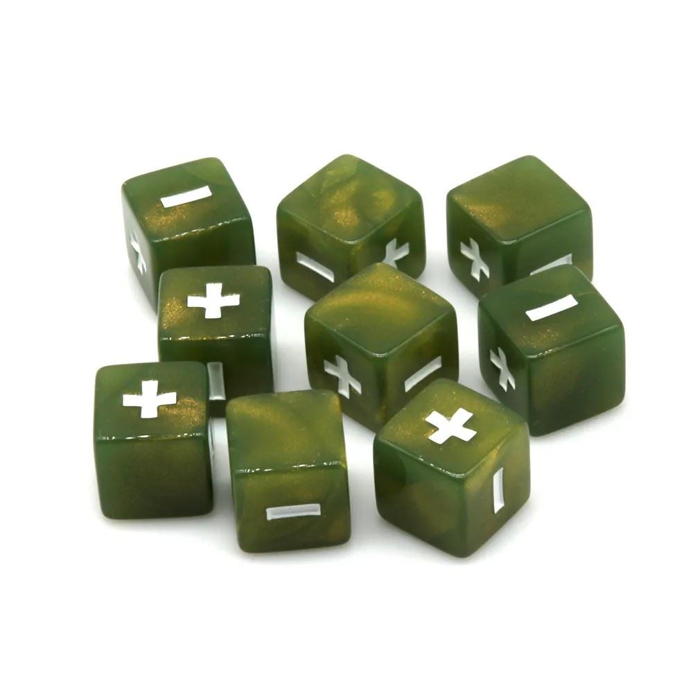 16mm Green Counter Acrylic  - 6pcs D6 RPG Dice Set