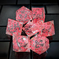 Thumbnail for Cats on Pink with Candy Sharp Resin - 7pcs RPG Dice Set