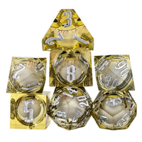 Thumbnail for Eye Ball in Yellow Filled Sharp Resin - 7pcs RPG Dice Set