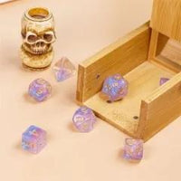 Thumbnail for 7pcs Dice Resin Layer Gold Font Bigender White Purple Blue