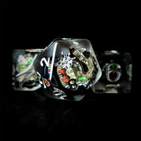 Thumbnail for Compass in Clear & Black Resin - 7pcs RPG Full Dice Set