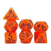 Thumbnail for 7pcs Dice Acrylic Pattern Dogs Blue Font Orange
