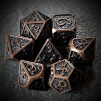 Thumbnail for Copper Metal with Dragon Font - 7pcs RPG Dice Set