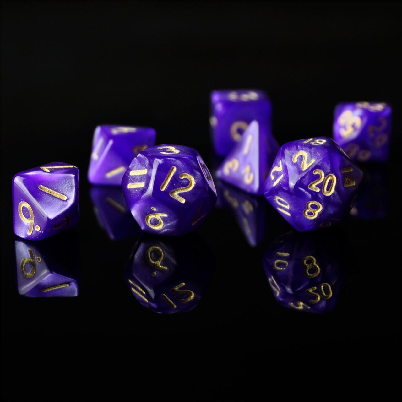 Silk Purple Acrylic - 7pcs RPG Mini Dice Set