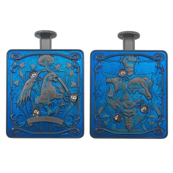 Dice Metal Spinner Clicker Silver Blue