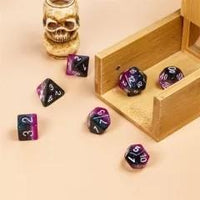 Thumbnail for 7pcs Dice Resin Layer Silver Font A Sexual Blue Purple
