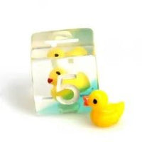 Thumbnail for 7pcs Dice Resin Filled White Font Yellow Duck Blue Clear