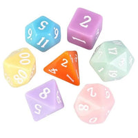 Thumbnail for 7pcs RPG Full Dice Set - Solid Multicoloured Pastel Resin