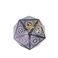 Thumbnail for D20 Dice Sharp 33mm Candy Pattern White Font Grey